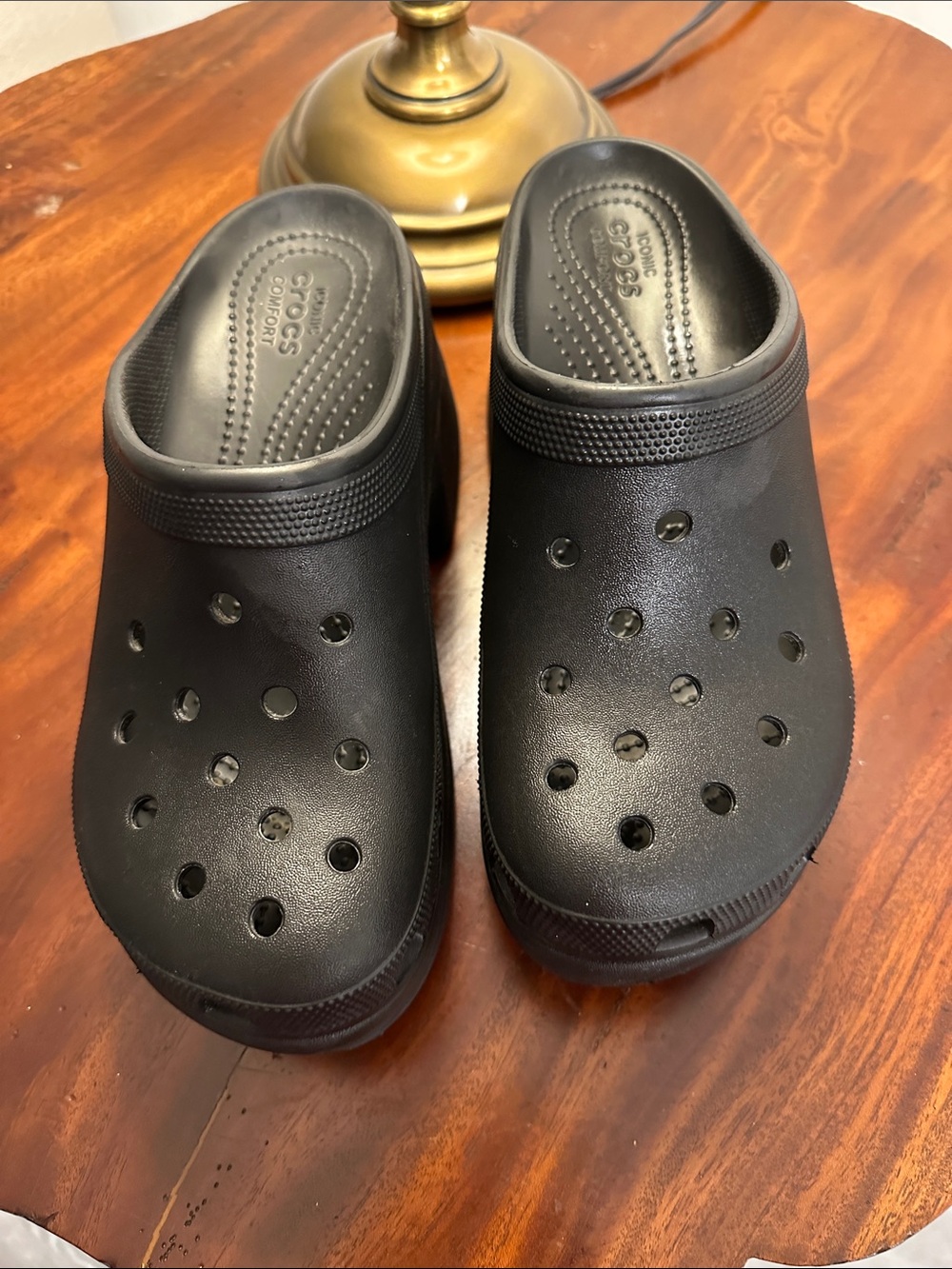 CROCS Women's Black Classic Clog Slip-On Sandals